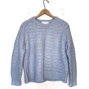 Chelsea & Theodore Light Blue Open Knit Sweater Size Small